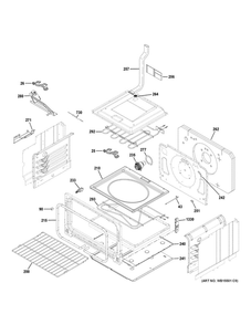 Lower Oven Diagram and Parts List for CHS950P3M2D1  General Electric Range