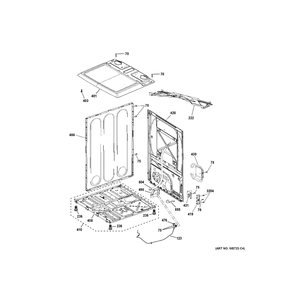 Cabinet And Top Panel Diagram and Parts List for PTD70EBPT1RS  General Electric Dryer