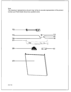 ESCUTCHEON & DOOR ASM Diagram and Parts List for GDF630SSK0ES  General Electric Dishwasher