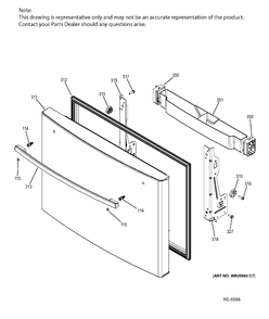 FZ DOOR Diagram and Parts List for PYE22PMKBES  General Electric Refrigerator