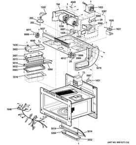 Interior Parts Diagram and Parts List for PSB9120SF2SS  General Electric Microwave