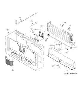 Freezer Section Diagram and Parts List for PFE28KSKBSS  General Electric Refrigerator