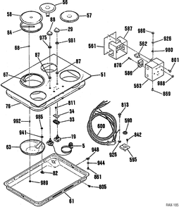 Part Location Diagram of WB2K5182 GE DISCONTINUED