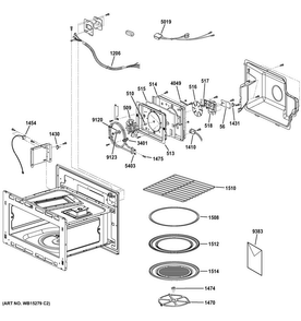 Interior Parts Diagram and Parts List for PSB9240SF3SS  General Electric Microwave