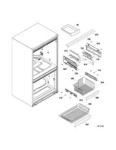 FZ SECTION Diagram and Parts List for PFSF1NFXABB  General Electric Refrigerator