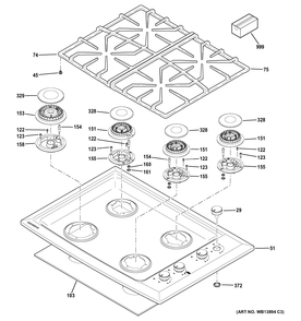 CONTROL PANEL & COOKTOP Diagram and Parts List for ZGU384NSM4SS  General Electric Cooktop