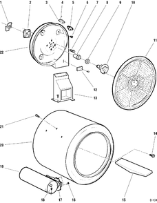 DRUM & DUCT Diagram and Parts List for UPSQ495GT6WW  General Electric Dryer