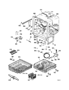 BODY PARTS Diagram and Parts List for HSD5011K00MB  General Electric Dishwasher