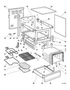 CHASSIS Diagram and Parts List for HRMF3150ZWH-5  General Electric Range