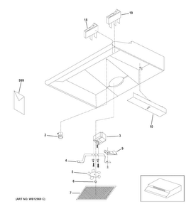 Hood Parts Diagram and Parts List for JN328K1SA  General Electric Range Hood