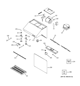 RANGE HOOD Diagram and Parts List for ZV30RSF2SS  General Electric Range Hood