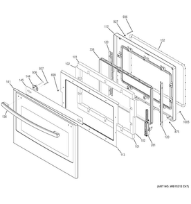 Lower Door Diagram and Parts List for JK3500SF4SS  General Electric Wall Oven