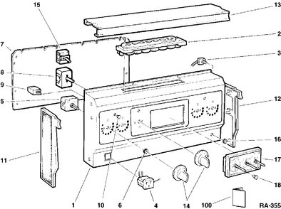 BACKGUARD Diagram and Parts List for CSEW2410P-1  General Electric Range