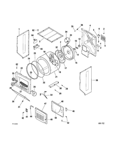 CABINET & DRUM Diagram and Parts List for WSM27THAWWW  General Electric Washer