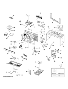 OVEN CAVITY PARTS Diagram and Parts List for PVM9215SK3SS  General Electric Range