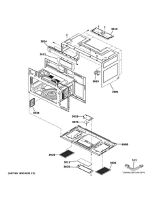 Oven Cavity Parts Diagram and Parts List for PNM9216SK5SS  General Electric Microwave