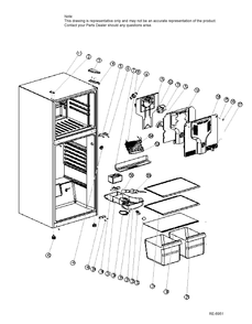 CABINET Diagram and Parts List for GPS12FSHBSB  General Electric Refrigerator