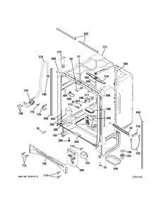 TUB PARTS Diagram and Parts List for PDW7912N00SS  General Electric Dishwasher