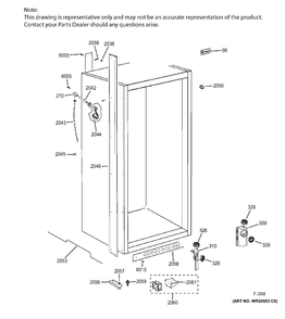 CABINET 2 Diagram and Parts List for ZIFS360NHARH  General Electric Freezer
