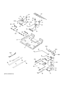 Gas & Burner Parts Diagram and Parts List for PGS950SEF3SS  General Electric Range