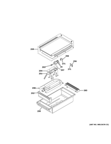 Griddle Assembly Diagram and Parts List for CGU486P4T1W2  General Electric Cooktop
