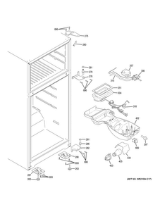 Fresh Food Section Diagram and Parts List for GTE16GTHHRWW  General Electric Refrigerator