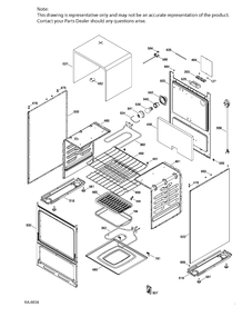 BODY Diagram and Parts List for JCAS724H3WW  General Electric Range