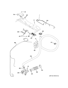 Water System Diagram and Parts List for GUD27EEPV0DG  General Electric Washer Dryer Combo