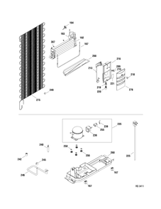 SYSTEM PARTS Diagram and Parts List for GTM14YEYRVN0  General Electric Refrigerator