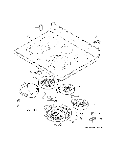 Cooktop Diagram and Parts List for PB965YP4FS  General Electric Range