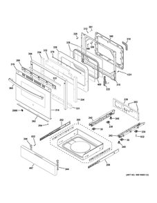 DOOR & DRAWER PARTS Diagram and Parts List for JGSS66SEL1SS  General Electric Range