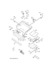 Gas & Burner Parts Diagram and Parts List for JGB620GEF1SA  General Electric Range