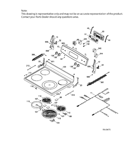 CONTROL PANEL & COOKTOP Diagram and Parts List for JCB730SF2SS  General Electric Range