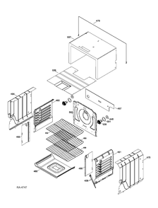 OVEN CAVITY Diagram and Parts List for PC2B930SET1SS  General Electric Range