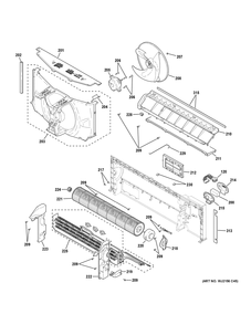 Motor And Chassis Parts Diagram and Parts List for AZVS15DCXWAK1  General Electric Air Conditioner