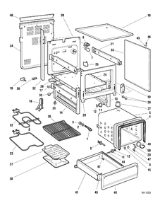 CHASSIS Diagram and Parts List for GRML3380ST-3  General Electric Range