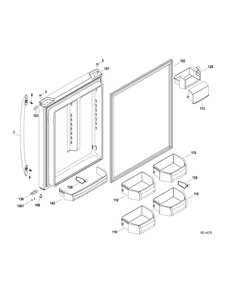 FF DOOR Diagram and Parts List for PDRS0MBYGRSS  General Electric Refrigerator