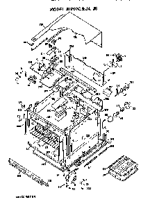 Oven Diagram and Parts List for JKP07GJ4  General Electric Wall Oven