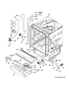 Part Location Diagram of WD21X24899 GE Electronic Control Board