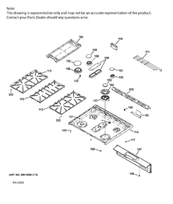 Part Location Diagram of WS01F07256 GE TUBE BURNER SUPPLY