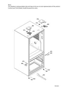 HINGE PARTS Diagram and Parts List for GNE21DGKAKWW  General Electric Refrigerator