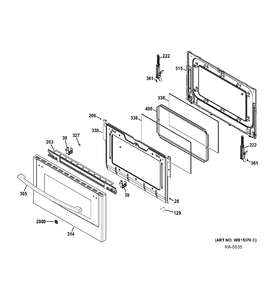 LOWER DOOR Diagram and Parts List for JCGB850SEF1SS  General Electric Range