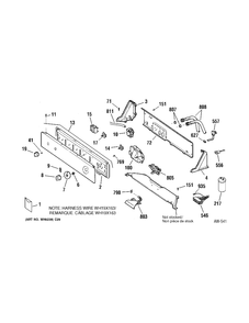 CONTROL PANEL Diagram and Parts List for 56251B1WW  General Electric Washer