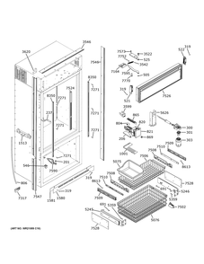 Cabinet (2) Diagram and Parts List for ZIC360NVHLH  General Electric Refrigerator