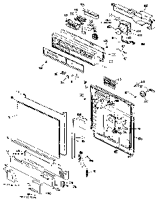 Control Panel And Front Diagram and Parts List for GSD1000M20  General Electric Dishwasher
