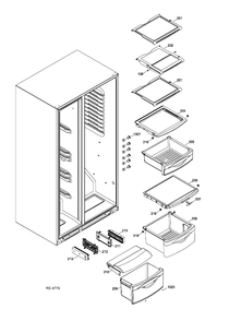 FF SHELVES Diagram and Parts List for GSHS9NGYBCSS  General Electric Refrigerator