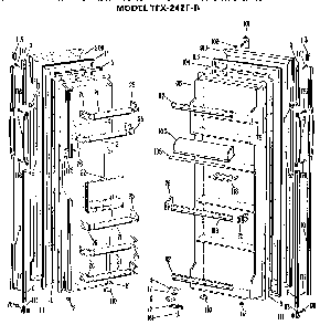 Doors Diagram and Parts List for TFX24ZFB  General Electric Refrigerator
