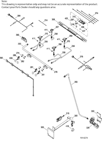 GAS & BURNER PARTS Diagram and Parts List for JCGBS60DEK1BB  General Electric Range