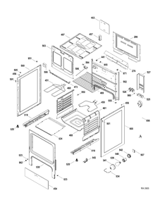 BODY PARTS Diagram and Parts List for RCBS536DN2WW  General Electric Range