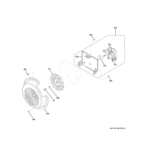 Convection Fan Diagram and Parts List for PHS700AY1FS  General Electric Range